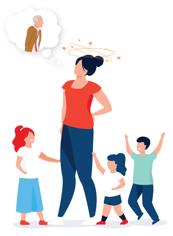 frustrated-mother-with-four-children